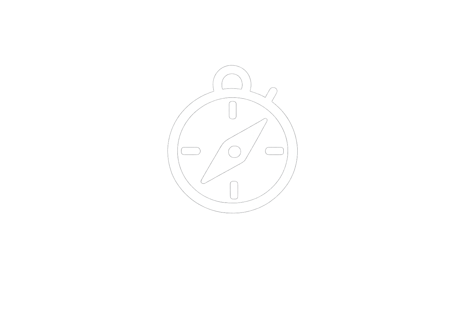 Icono de brújula blanca que representa guía y orientación financiera humana.